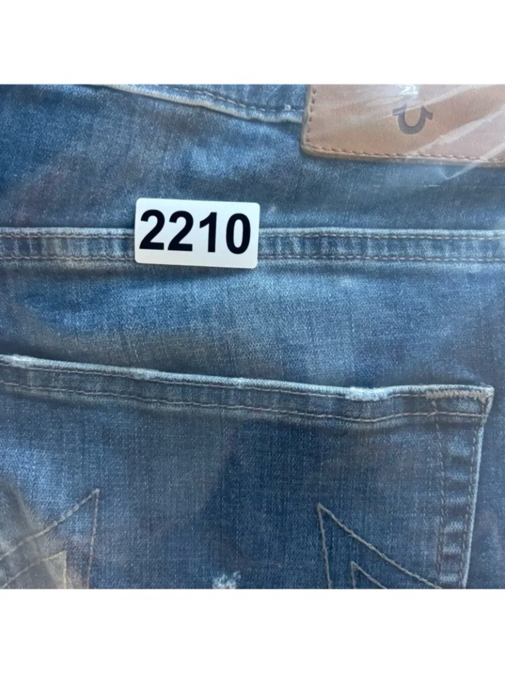 True Religion Geno Relaxed Slim Biker Jeans Distressed Medium Wash Men’s Size 38
